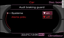 Écran : Audi braking guard